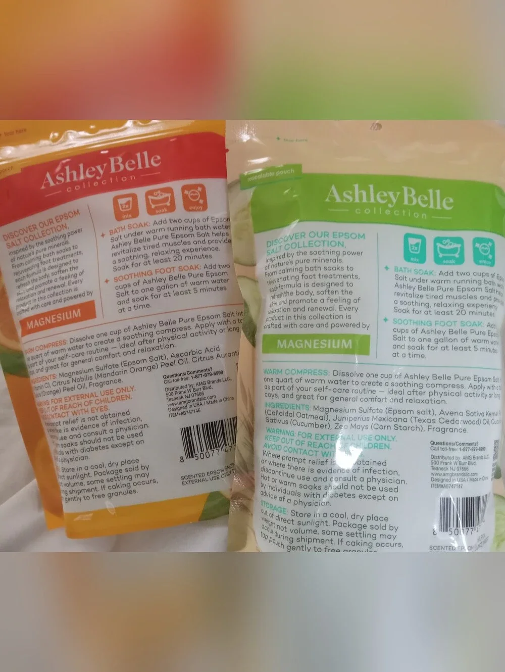 AshleyBelle Pure Epsom Salt Soaking Solution . BOTH  Infused With Essentials Oil